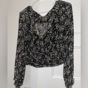 Free People Lolita Paisley Printed Top in Dark Combo